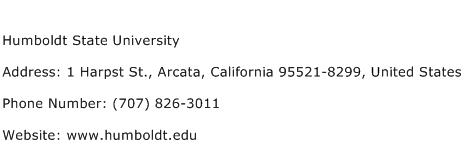 Humboldt State University Address Contact Number