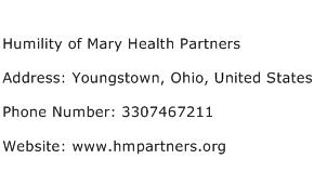 Humility of Mary Health Partners Address Contact Number