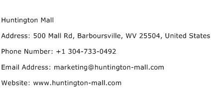 Huntington Mall Address Contact Number