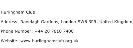 Hurlingham Club Address Contact Number