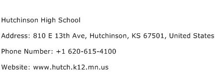 Hutchinson High School Address Contact Number