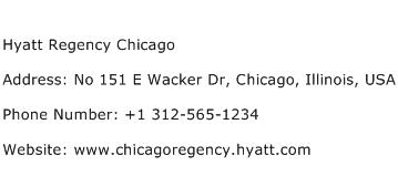 Hyatt Regency Chicago Address Contact Number