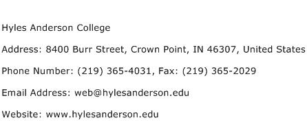 Hyles Anderson College Address Contact Number