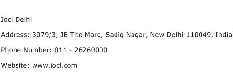 IOCL Delhi Address Contact Number