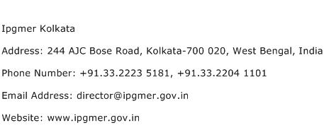 IPGMER Kolkata Address Contact Number