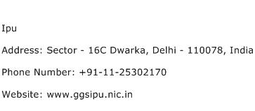 IPU Address Contact Number