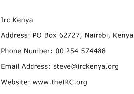 IRC Kenya Address Contact Number