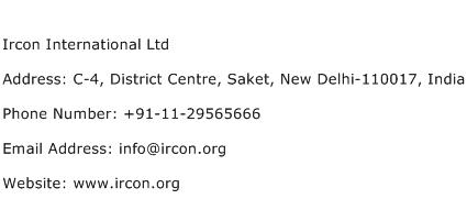 IRCON International Ltd Address Contact Number