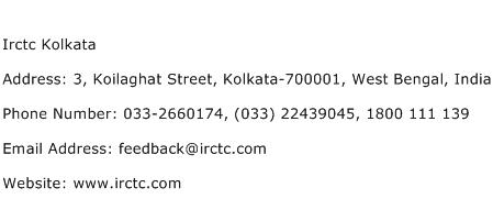 IRCTC Kolkata Address Contact Number