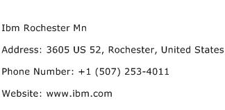 Ibm Rochester Mn Address Contact Number