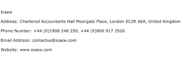 Icaew Address Contact Number