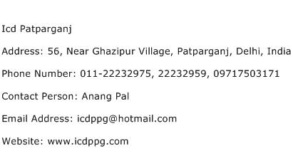 Icd Patparganj Address Contact Number