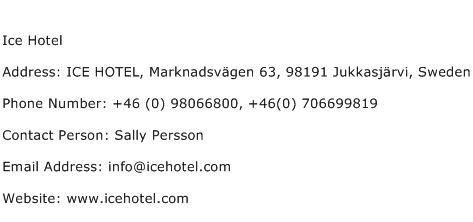 Ice Hotel Address Contact Number