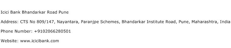 Icici Bank Bhandarkar Road Pune Address Contact Number