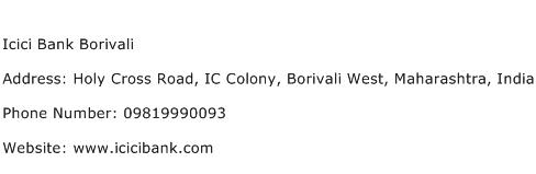 Icici Bank Borivali Address Contact Number