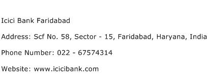 Icici Bank Faridabad Address Contact Number