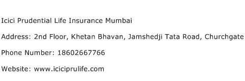 Icici Prudential Life Insurance Mumbai Address Contact Number