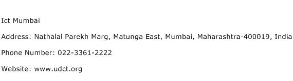 Ict Mumbai Address Contact Number