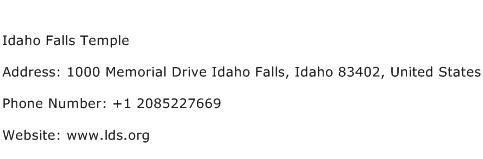 Idaho Falls Temple Address Contact Number