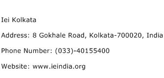 Iei Kolkata Address Contact Number