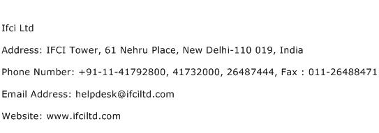 Ifci Ltd Address Contact Number