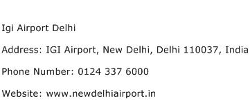 Igi Airport Delhi Address Contact Number