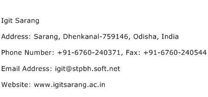 Igit Sarang Address Contact Number