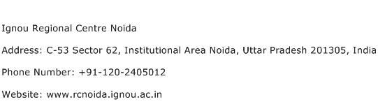 Ignou Regional Centre Noida Address Contact Number
