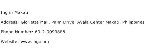 Ihg in Makati Address Contact Number
