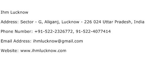 Ihm Lucknow Address Contact Number