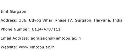 Iimt Gurgaon Address Contact Number