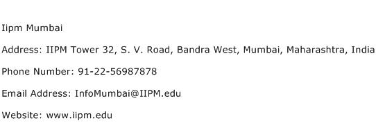 Iipm Mumbai Address Contact Number