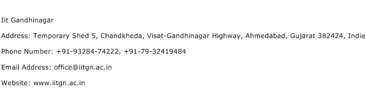 Iit Gandhinagar Address Contact Number