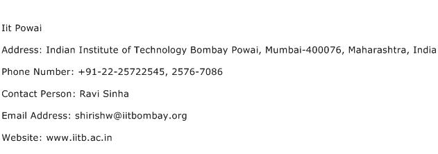 Iit Powai Address Contact Number