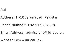 Iiui Address Contact Number