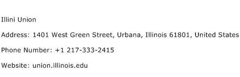 Illini Union Address Contact Number