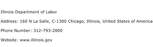 Illinois Department of Labor Address Contact Number