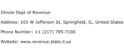 Illinois Dept of Revenue Address Contact Number