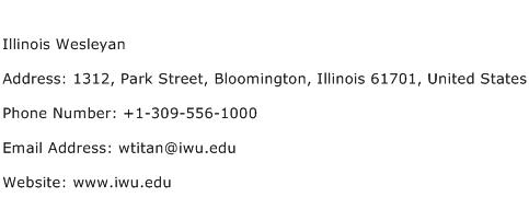 Illinois Wesleyan Address Contact Number