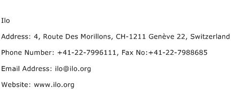 Ilo Address Contact Number