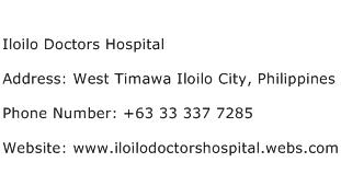 Iloilo Doctors Hospital Address Contact Number