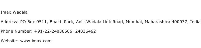 Imax Wadala Address Contact Number