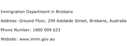 Immigration Department in Brisbane Address Contact Number