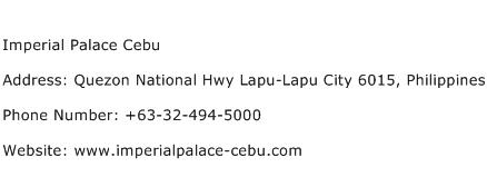 Imperial Palace Cebu Address Contact Number