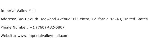 Imperial Valley Mall Address Contact Number