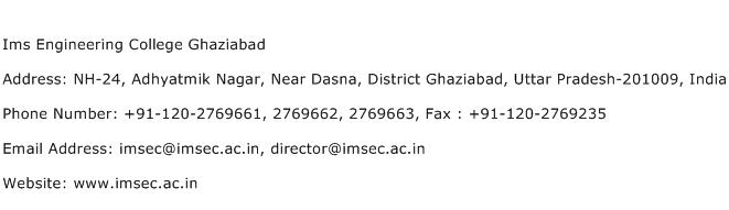 Ims Engineering College Ghaziabad Address Contact Number