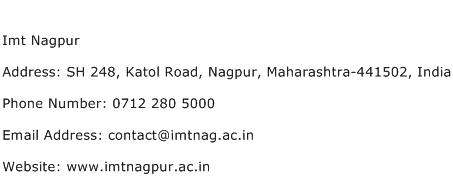 Imt Nagpur Address Contact Number