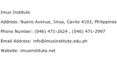 Imus Institute Address Contact Number