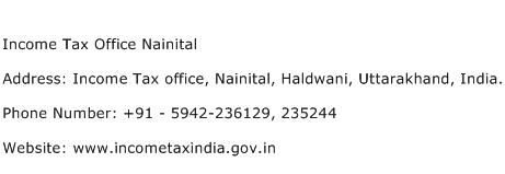 Income Tax Office Nainital Address Contact Number