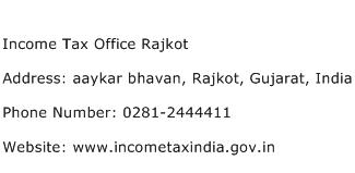 Income Tax Office Rajkot Address Contact Number
